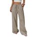 Women's Straight Leg Trousers - Classic Casual Pants In Solid Colors For Everyday Wear_ecoleips.com