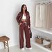 2026 Cross-Border Casual Outfit For Women, European American Street Style, Long-Sleeve Fold-Neck Cardigan And_ecoleips.com