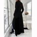 Women's Clothing Spring And Autumn Zipper Front Long Sleeve Short Front Back Long Size Dress_ecoleips.com
