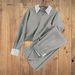 Women's Clothing Design Temperament Fashion Suit Spring Splicing Shirt Collar Two Piece Sweater Skirt Two Piece Suit_ecoleips.com