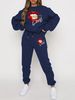Women's Autumn And Winter Hip-hop Casual Street Lip Print And Lipstick Pattern Print Round Neck Sweatshirt+sports Pants Set-603_ecoleips.com