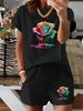 Women’s 2 Piece Outfit Set – Oversized Graphic T-Shirt And Biker Shorts Matching Set, Casual Summer Lounge Tracksuit For Daily Wear-300_ecoleips.com