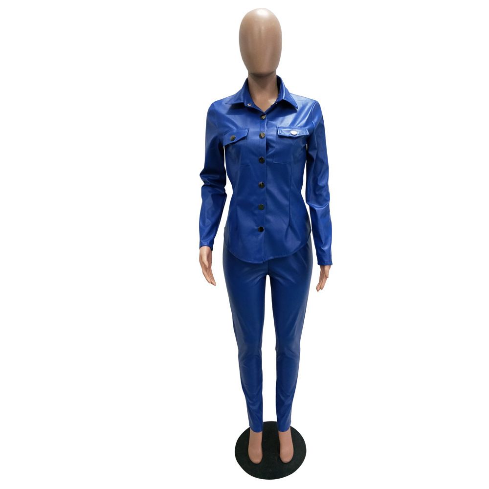 Women's Leather Jacket Suit Candy Color Cardigan Tracksuit Women's Clothing_ecoleips.com