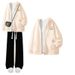 Korean Streetwear Hoodie & Jogger Set For Women – Oversized Fleece-Lined Two-Piece (Beige/Black/Purple/Green, XS-XL) | Trendy Anime Print_ecoleips.com
