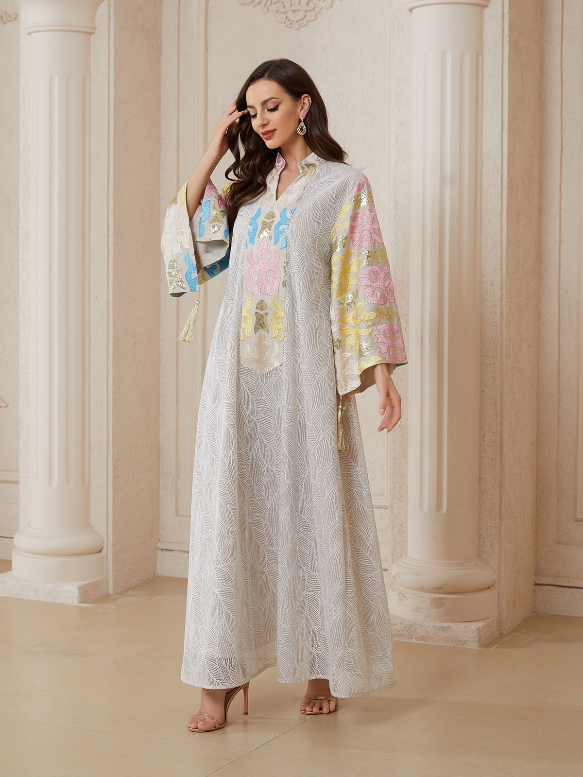 Women's Malaysian Clothing Long Robe NC152 Cross Border Embroidered Foreign Trade Dress Muslim Fashion_ecoleips.com