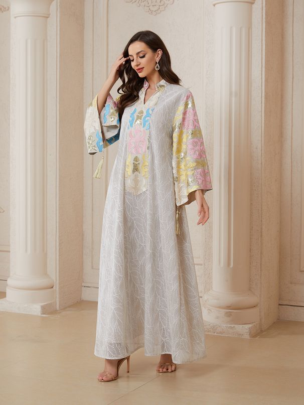 Women's Malaysian Clothing Long Robe NC152 Cross Border Embroidered Foreign Trade Dress Muslim Fashion_ecoleips.com