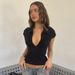 2025 Autumn Winter New Fashion Hot Girl Cardigan Buttoned Turn-down Collar Short Sleeve T-shirt Tops Wholesale_ecoleips.com
