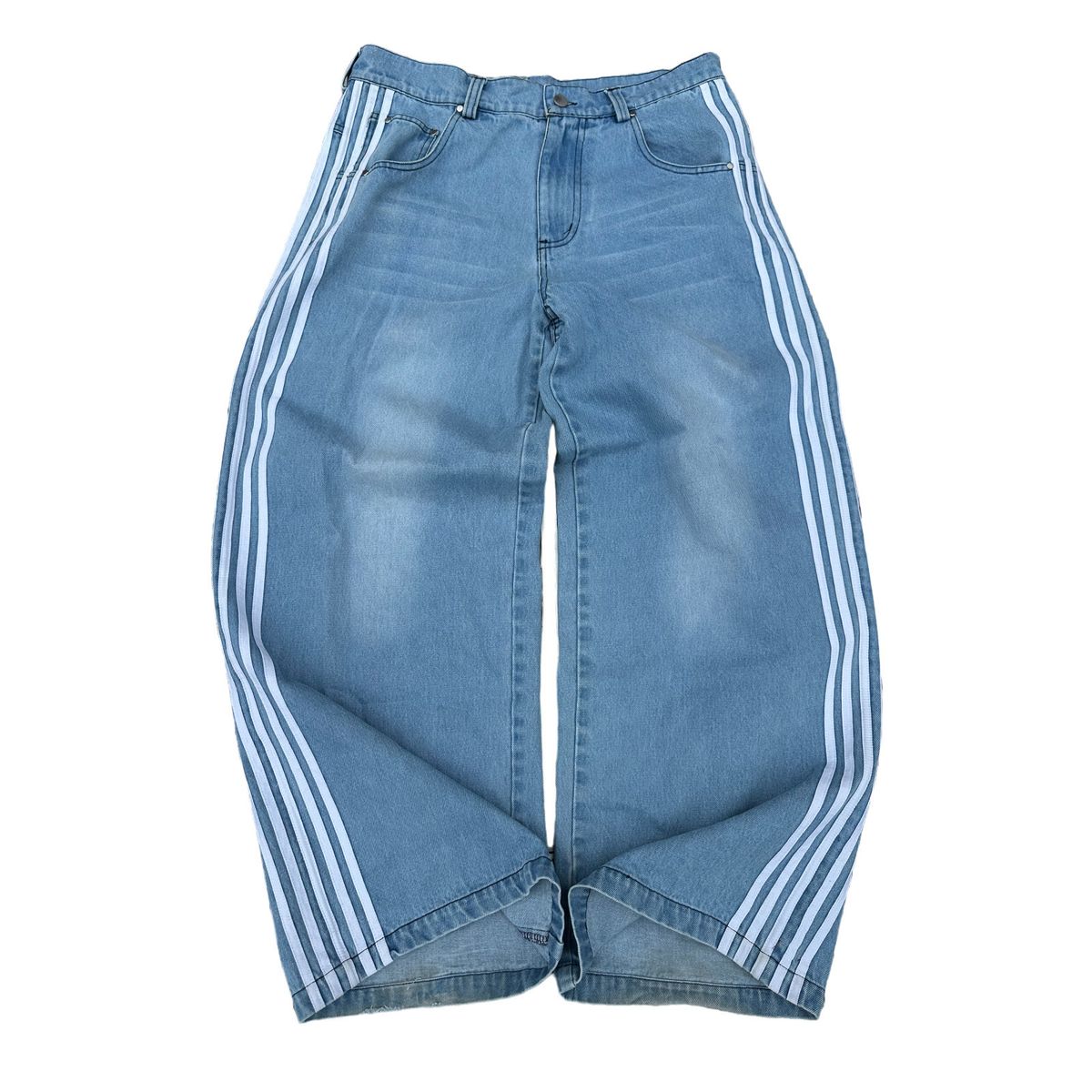 Women's Clothing Retro Street Striped Jeans Casual Wide Leg Pants Gothic Straight Leg Mopping Pants_ecoleips.com