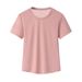 New Waistband Sports Short Sleeved Women's Casual Loose Running Yoga Suit Breathable Fitness T-shirt Cover Up_ecoleips.com
