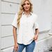 Women's Clothing Spring/Summer 2025 New Style One-Button Denim Short Sleeve Loose Shirt_ecoleips.com