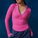 2025 New High-end Ribbed Polo Collar Long-sleeve T-shirt, Slim-fit Knit Top, Elegant Women's Clothing_ecoleips.com