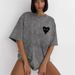 230g Retro Stir Fried Snowflake Washed European And American Pure Cotton T-shirt Loose Base Round Neck Pullover Heavyweight T-shirt_ecoleips.com