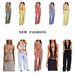 Women's Halter Cami And Pants Set Slim Fit High-Waisted Trousers Convertible Backless Top Sexy Style_ecoleips.com