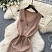 Elegant Sleeveless Knitted Sexy Dress For Women High Waisted Slimming Korean Style Perfect For Summer Commuting_ecoleips.com