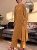 Hot Selling Top And Pants Set, Ethnic Suit, Solid Color Button, Traditional Suit_ecoleips.com
