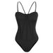 Summer Export Style European American Girl Patchwork Shapely Bodysuit Sexy Slim Fit Backless Solid Color Women's Jumpsuit Romper_ecoleips.com