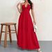 2025 Independent Station Cross-Border European And American Women's Clothing Halter Neck Lace-Up Dress_ecoleips.com