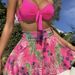 plus Size Tie up Swimsuit 2026 European American Sexy Bikini Beach Dress Style Printed Two Piece Three Piece Set for Vacation_ecoleips.com