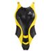 Sexy Women's PU Leather Leotards Patchwork One Piece Swimwear Suits, Matte Front Zipper Bodysuit, Japanese Bathing Suits_ecoleips.com