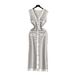 Women's Clothing Celebrity Temperament Small Fragrance Style Striped Dress Female Summer High End Fashion Leisure Long Knitted Vest Long Skirt_ecoleips.com
