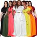 AP7025 plus Size Women's Two Piece Set European American Fashion Solid Color Cross Strap Swing Skirt for plus Size Women_ecoleips.com