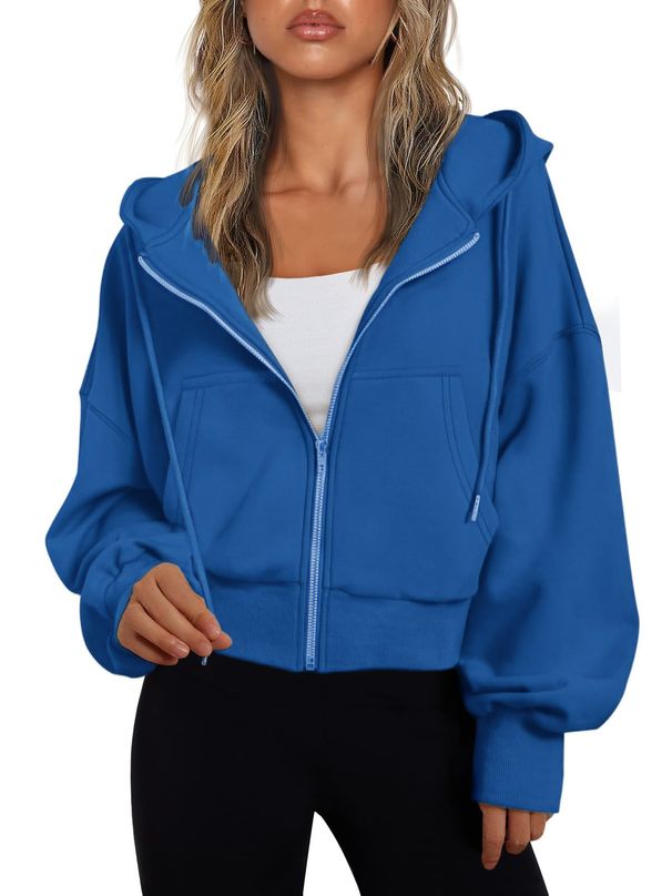 Women's Clothing Fashion Queen Hoodie Women Full Zip Cropped Sweatshirt Jacket Casual Comfort Gym Tops_ecoleips.com
