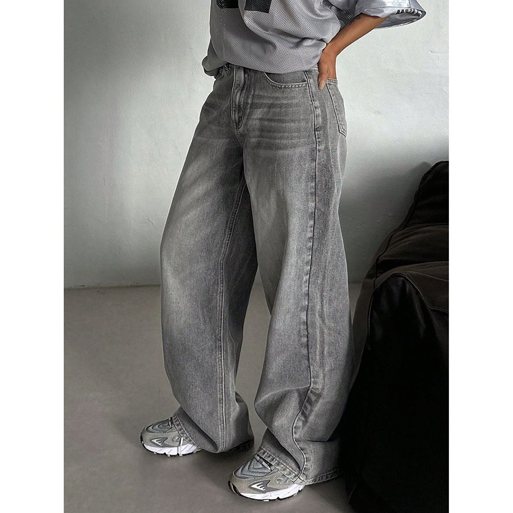 Retro High Waist Wide Leg Jeans For Women Loose Straight Casual Long Pants Trendy Streetwear For Spring Autumn_ecoleips.com