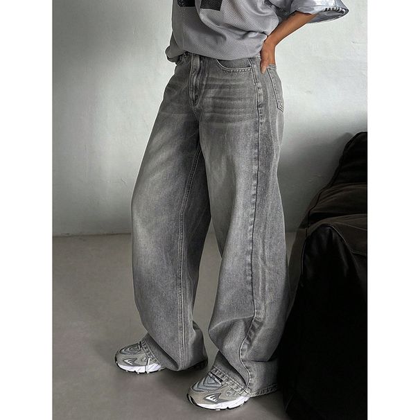 Retro High Waist Wide Leg Jeans For Women Loose Straight Casual Long Pants Trendy Streetwear For Spring Autumn_ecoleips.com