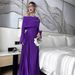 Women's Clothing Autumn And Winter Sexy Off Shoulder Pleated Evening Dress_ecoleips.com