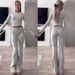 Women's Clothing Women's Two Piece Suit Round Neck Long Sleeve Low Waist Flared Pants Sportswear Suit Two Piece Suit_ecoleips.com