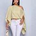 Women's Casual Off-Shoulder Blouse Elegant Solid Color Loose Batwing Sleeve Top For Office Lady Street Fashion_ecoleips.com