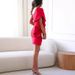Women's Clothing Ruffled One Shoulder Solid Color Sexy Dress Banquet Evening Dress_ecoleips.com