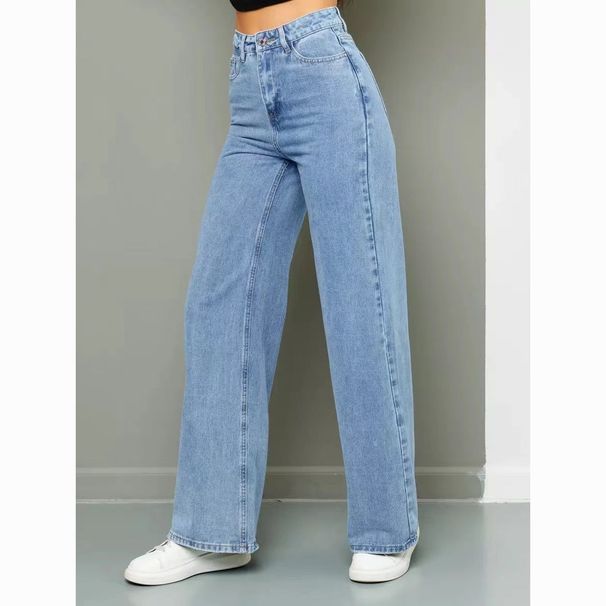 Foreign Trade 2025 New Model Cross-Border European And American High-Waisted Washed Women's Jeans Long Straight_ecoleips.com