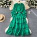 Muslim High-end Elegant Dress For Women New Style Palace Style Retro Heavy Hollow Lace Splicing French Dress_ecoleips.com