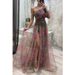 European And American New Party Mesh Slanted Shoulder Dress INS Casual Fashion Dress For Women_ecoleips.com