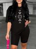 Summer Women's Casual Fashion Sun And Moon Pattern Printed Loose T-shirt Shorts Two-piece Set Set Summer Sportswear Suitable For Daily Wear-188_ecoleips.com