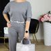 Women's 3-Piece Outfit Set - Long Sleeve Round Neck Top & Comfort Pants (Optional Belt) - Pure Color Casual Suit For Streetwear & Daily Wear_ecoleips.com