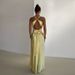 Women's Sexy V Neck Backless Lace Up Satin Maxi Dress – Elegant Party Evening Gown_ecoleips.com