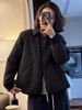 girl Hot-Selling Short Simple Turn-Down Collar Jacket For Women, Autumn And Winter New Loose Slimming Versatile Hidden Button_ecoleips.com