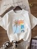 Women's Casual Round Neck Short Sleeve T-Shirt Multi-Color American Style Simple Fashionable Sports Top Solid Printed Loose Fit_ecoleips.com