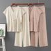 Women's round Neck Sleeveless Knit Set Casual Sports Wide Leg Pants Two Piece Set for Spring And Summer Loose Fit_ecoleips.com