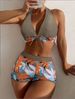 Women's Clothing Split Boxer Bikini Bikini High Waist Swimsuit_ecoleips.com