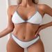 Color Block Halter Neck Bikini Swimsuit For Women Sexy Beach Swimwear American Style Hot Spring_ecoleips.com