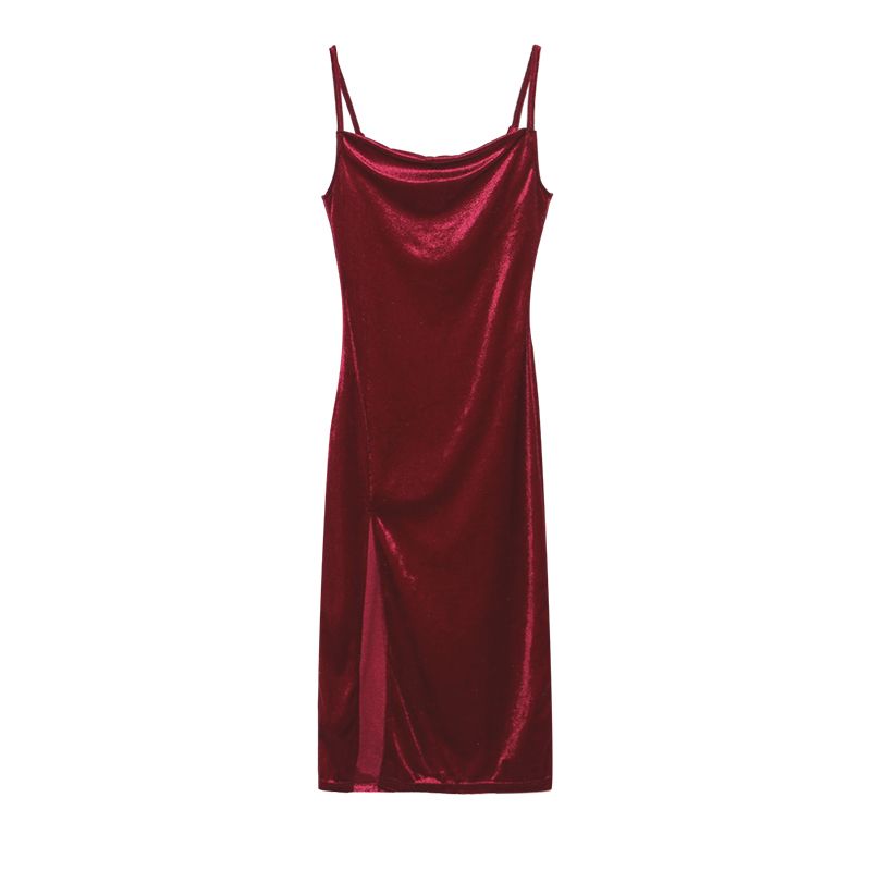 Europe And The United States Women's Fashion 2024 New Spring And Summer Fashion Sexy Slim Slit Halter Dress Woman_ecoleips.com