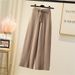 Straight High-waisted Knitted Wide-leg For Women 2023 Autumn And Winter Soft Casual Loose Relaxed Style Slimming_ecoleips.com