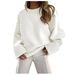 Women's Clothing Cozy Fleece Sweater - Soft Plush Pullover With Round Neck (S-XL, 12 Colors)_ecoleips.com
