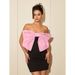 Short Dress Female Temperament Elegant Tube Top Big Bow Velvet Slim Dress Skirt_ecoleips.com