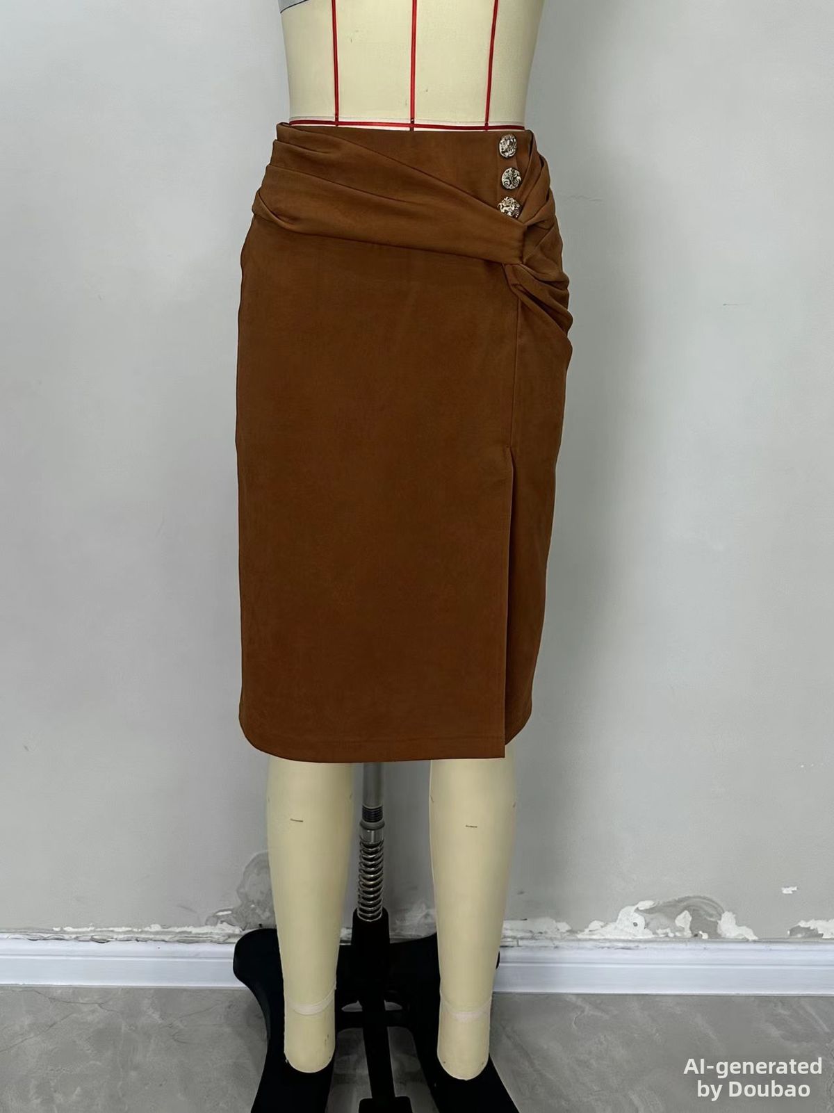 Women's Clothing Fashion Summer Midi Skirt For Women Versatile With Slit And Buttons_ecoleips.com