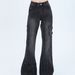 Aria Basics Plus-size American High Street Vibe Butterfly Embroidered Flared Jeans For Women, Summer Plus-size Women's Slimming_ecoleips.com