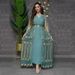 New Muslim Embroidered Mesh Jacket With Chiffon Vest Skirt Suit Kaftan Dress_ecoleips.com